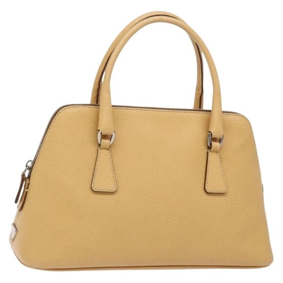 PRADA Hand Bag Leather Beige Auth yk19150 - Picture 1 of 16
